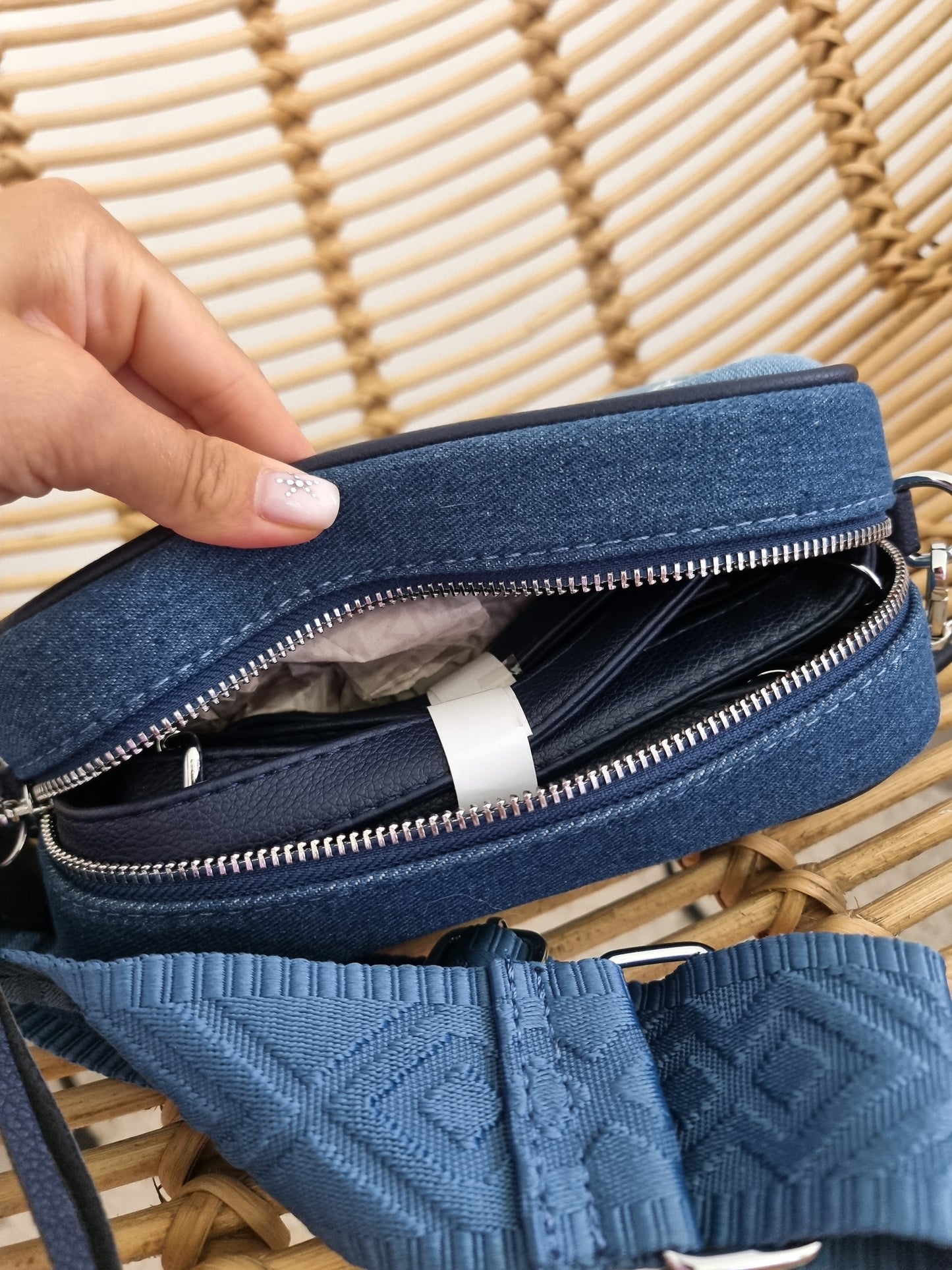Sac jeans finition bleu