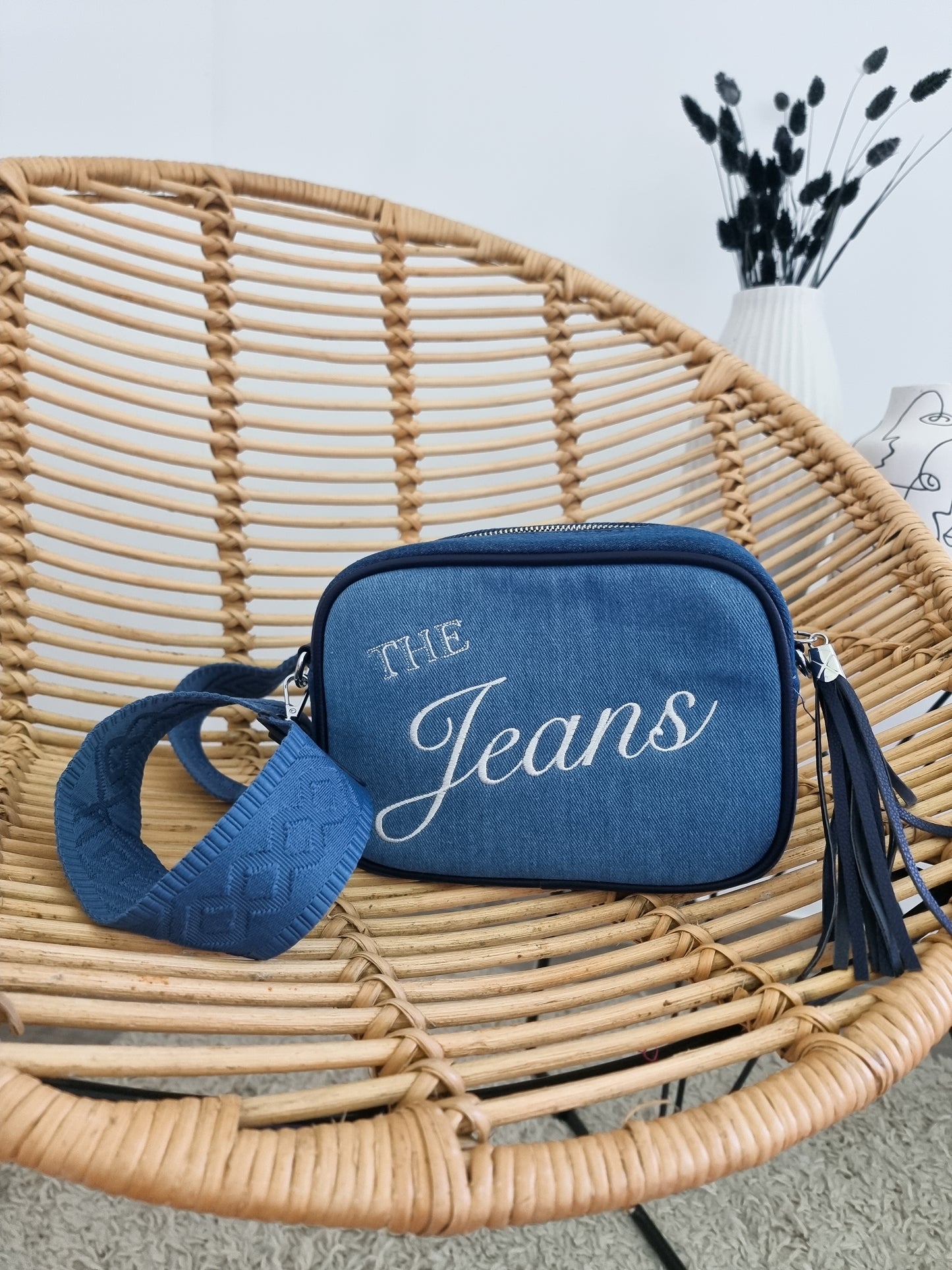 Sac jeans finition bleu