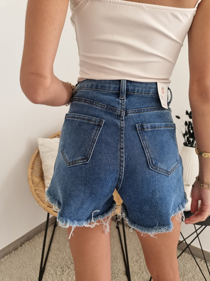 Short taille haute strass