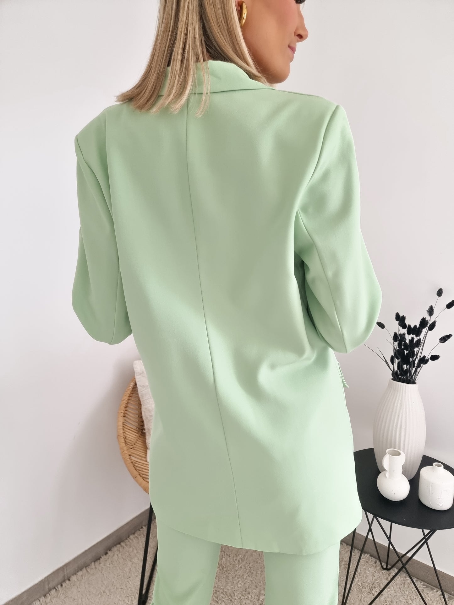 Veste tailleur vert pastel