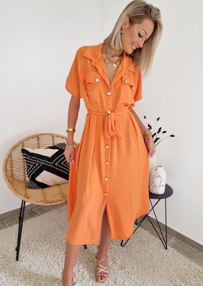 Robe chemise orange