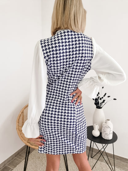 Robe imprimée pied de poule