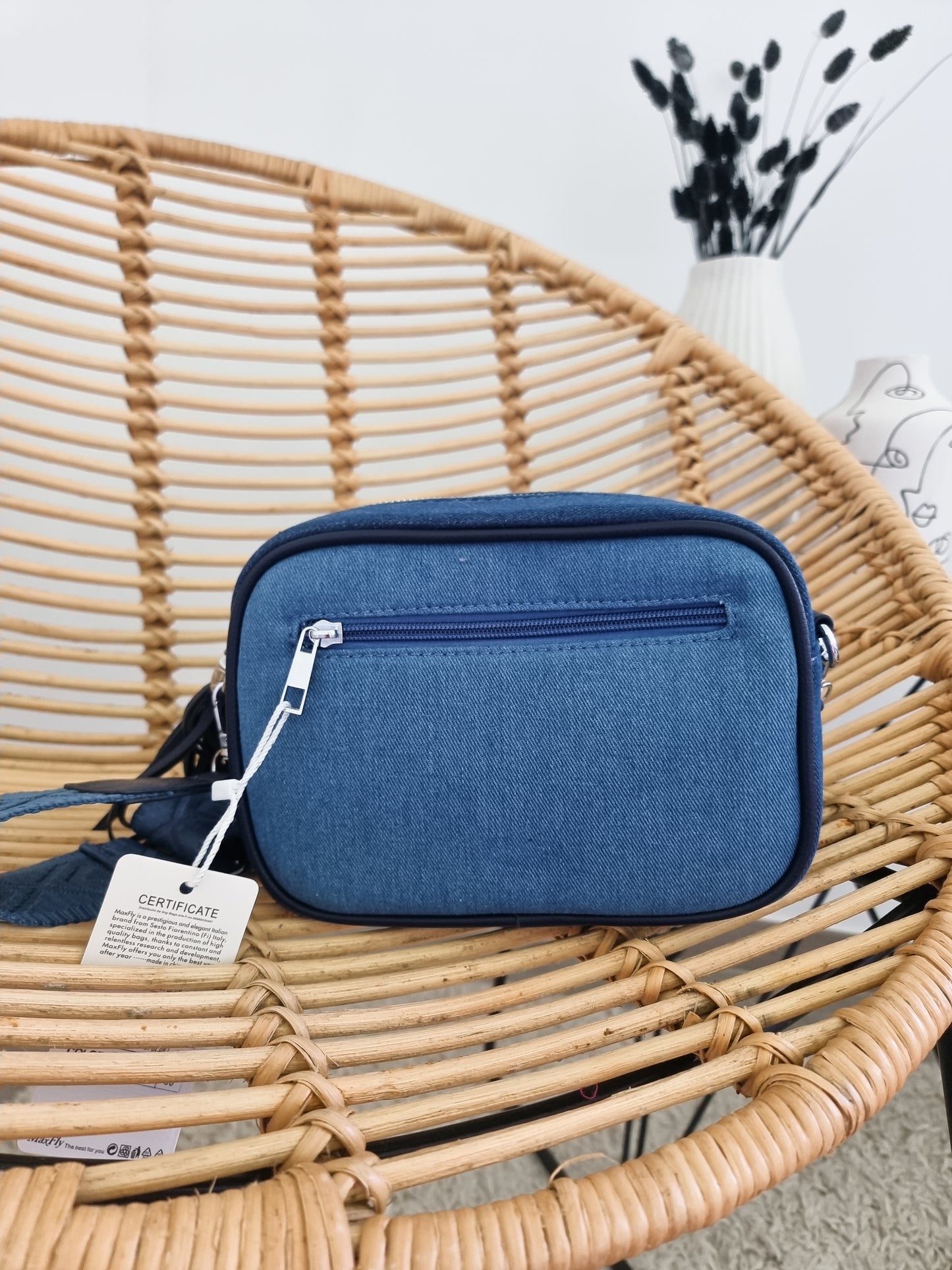 Sac jeans finition bleu