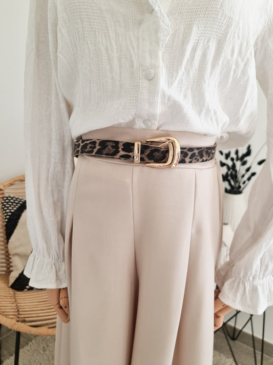 Ceinture leopard beige