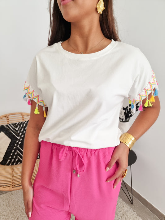 T-shirt franges