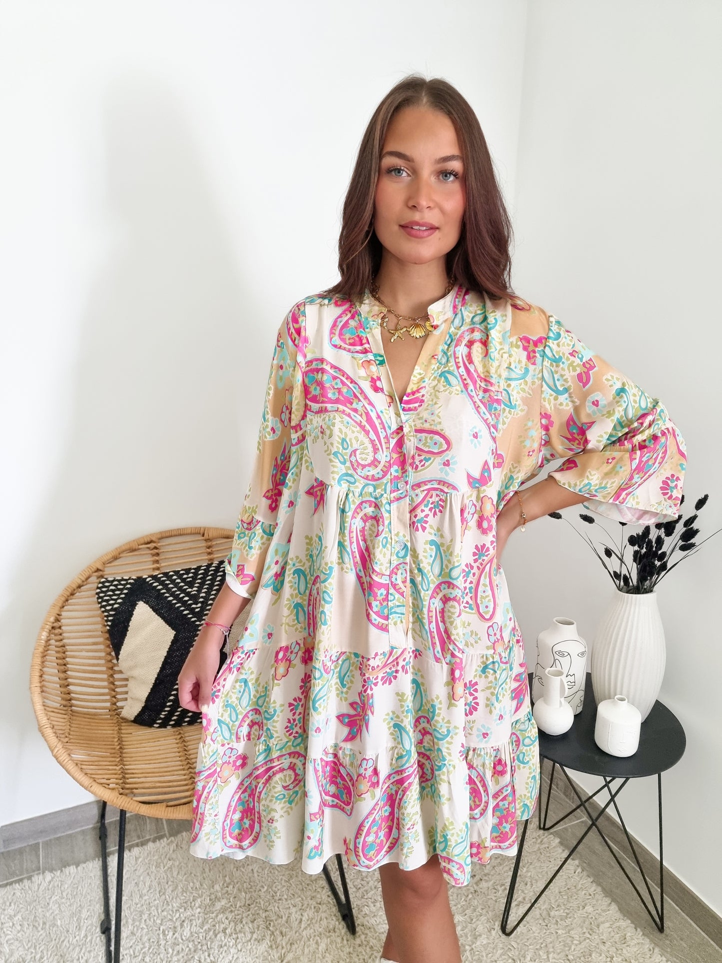 Robe évasée imprimée