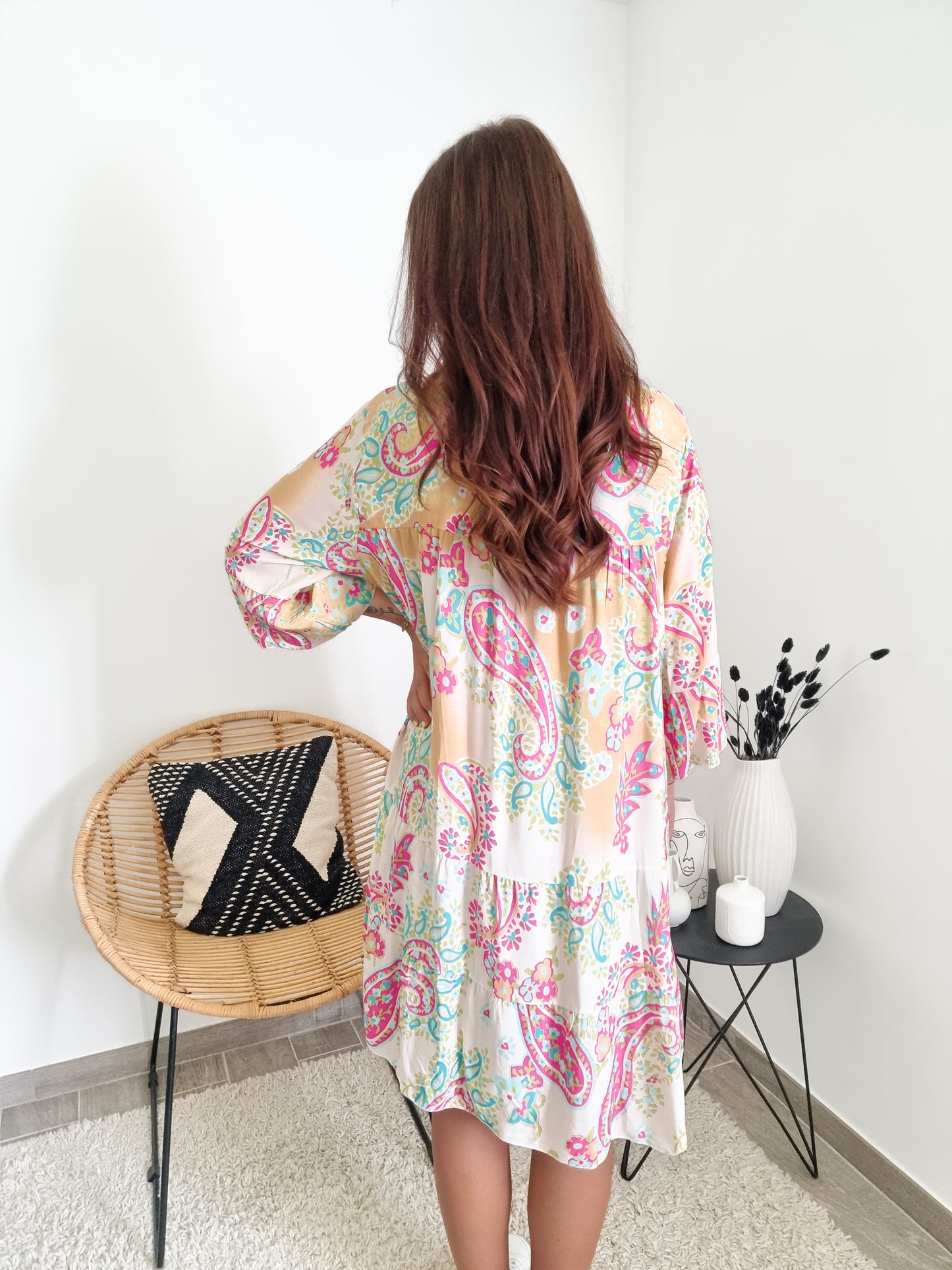 Robe évasée imprimée