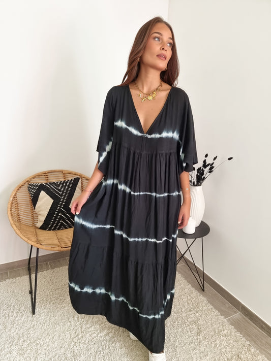 Robe longue manches évasées