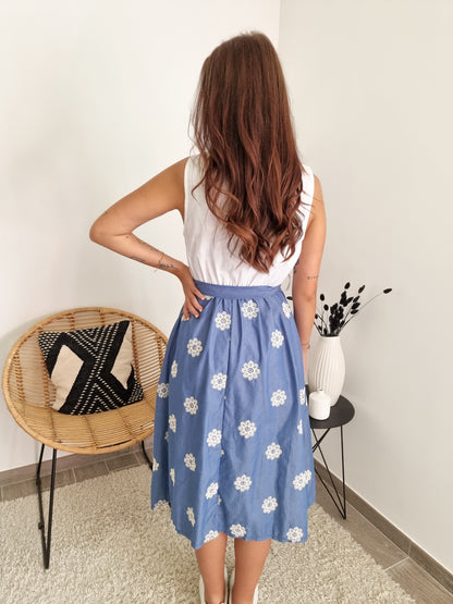 Robe midi coton et jeans