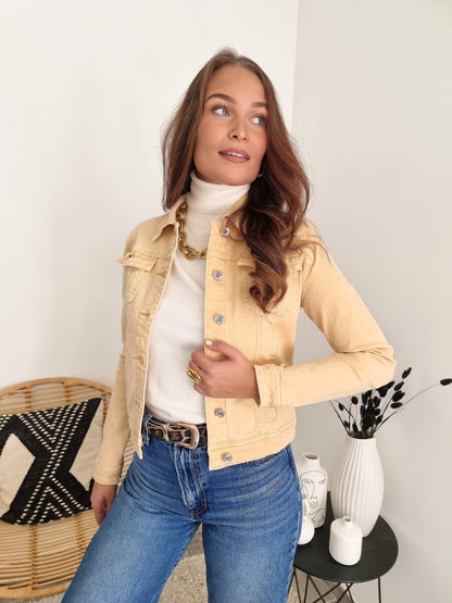 Veste en jeans jaune