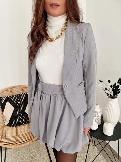 Blazer ligné gris
