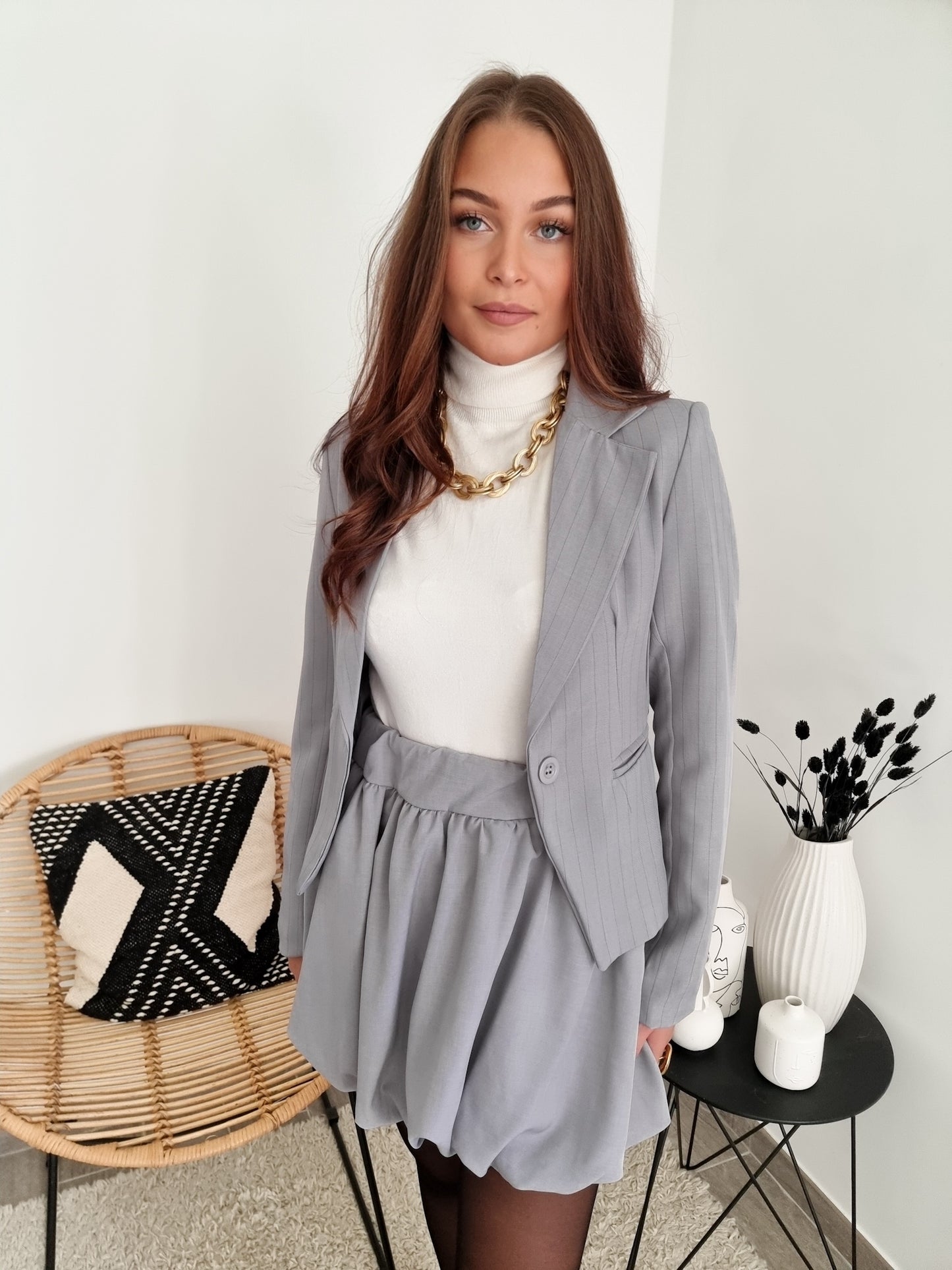 Blazer ligné gris