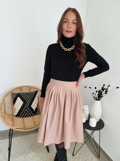 Jupe midi simili cuir