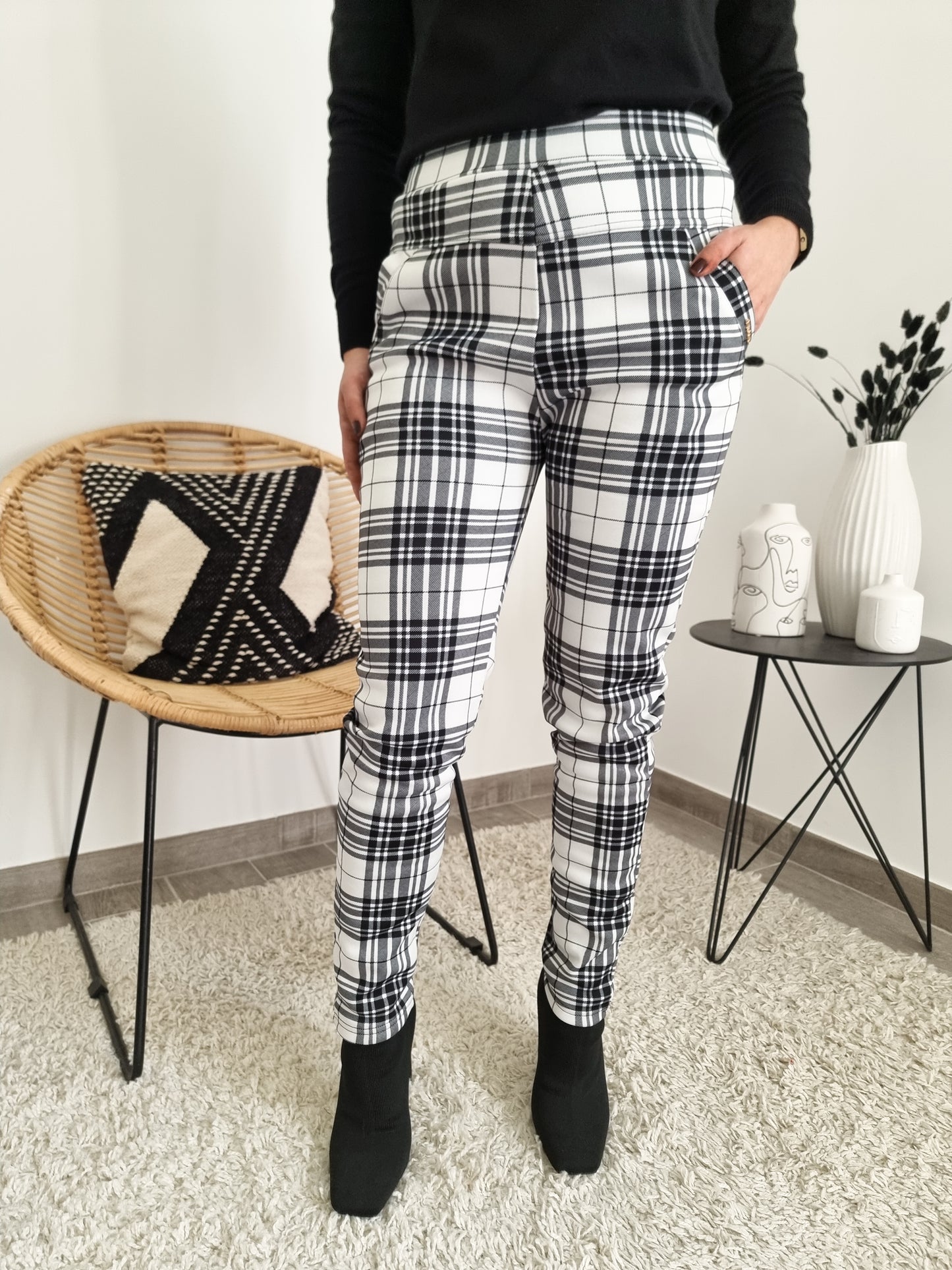 Legging carreaux molletonné