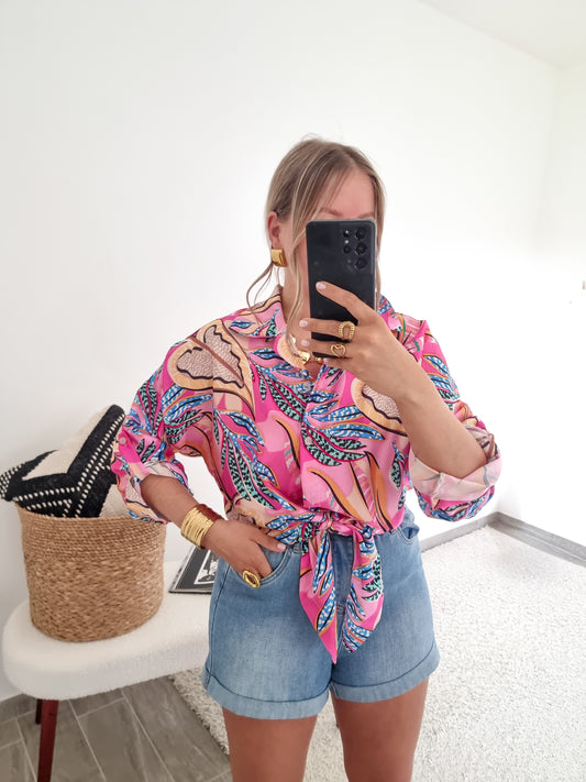 Chemise imprimée noeud