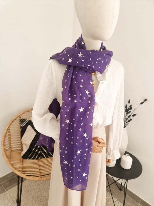 Foulard étoile mauve